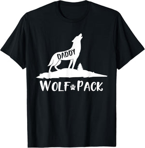 Wolf Pack Matching Family Daddy Wolf Wolves T-Shirt - T-Shirt | Black