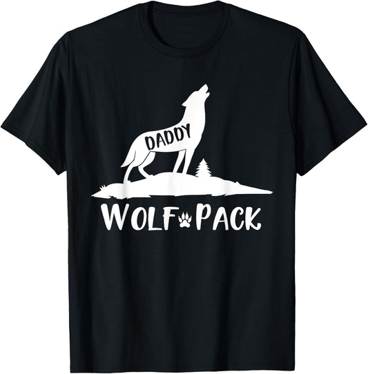 Wolf Pack Matching Family Daddy Wolf Wolves T-Shirt - T-Shirt | Black