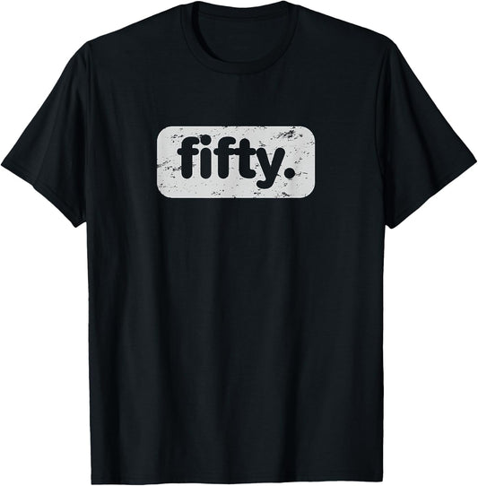 Fifty Vintage 50 Years 1971 50th Birthday Woman Man T-Shirt - T-Shirt | Black