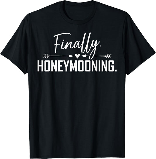 Couples Honeymoon Trip Beach Honeymoon Finally Honeymooning Women Kids T-Shirt - T-Shirt | Black