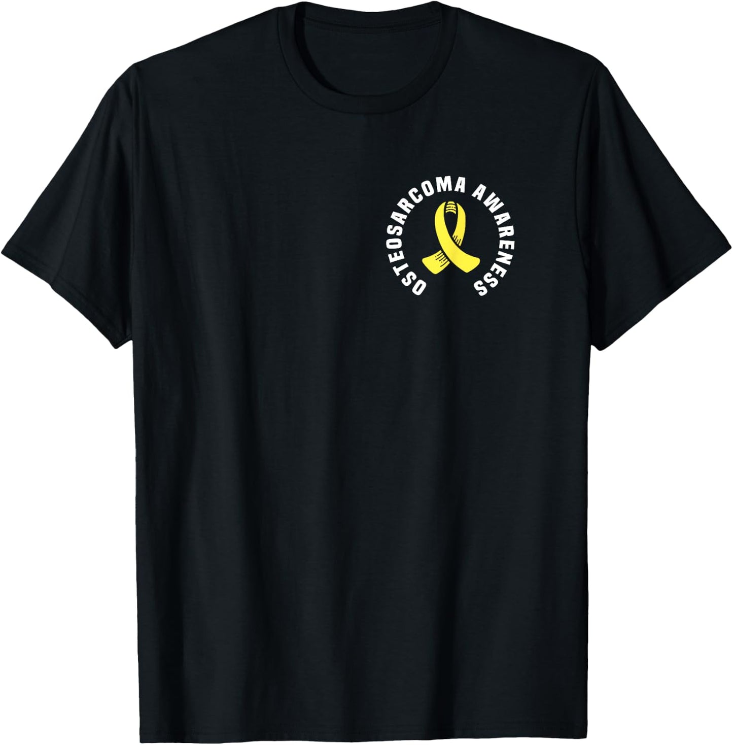 Osteosarcoma Awareness Pocket Wear With Yellow Ribbon T-Shirt - T-Shirt | Black