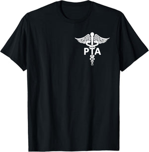 PTA Physical Therapy Assistant Gifts Medical Caduceus Logo T-Shirt - T-Shirt | Black