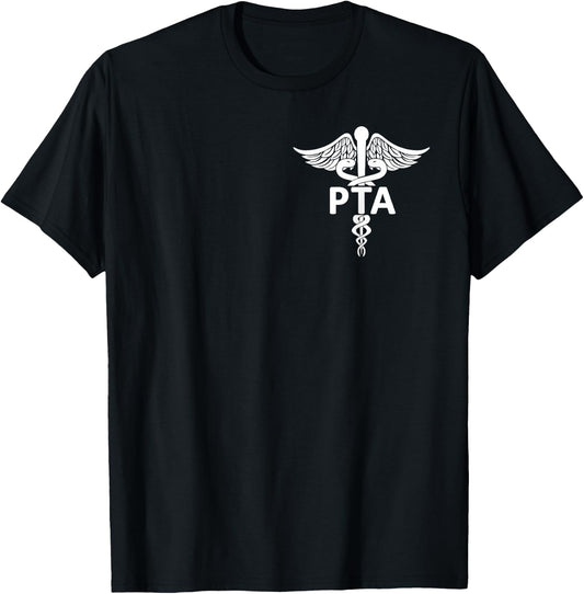 PTA Physical Therapy Assistant Gifts Medical Caduceus Logo T-Shirt - T-Shirt | Black
