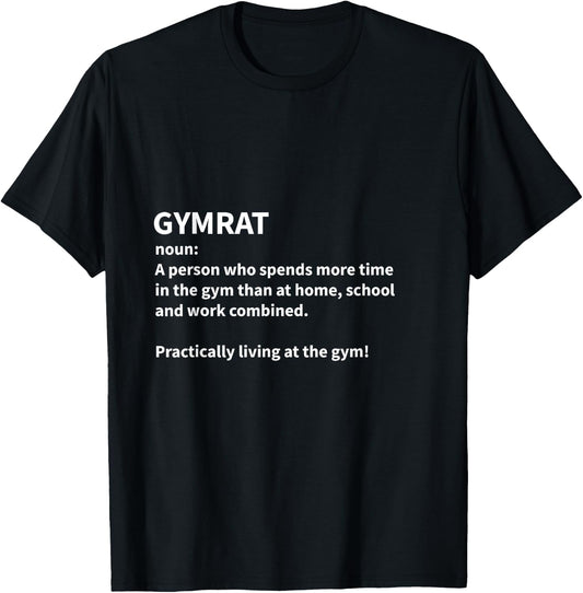 Gymrat GYM RAT Definition Gym Goers Healthy Lifestyle T-Shirt - T-Shirt | Black