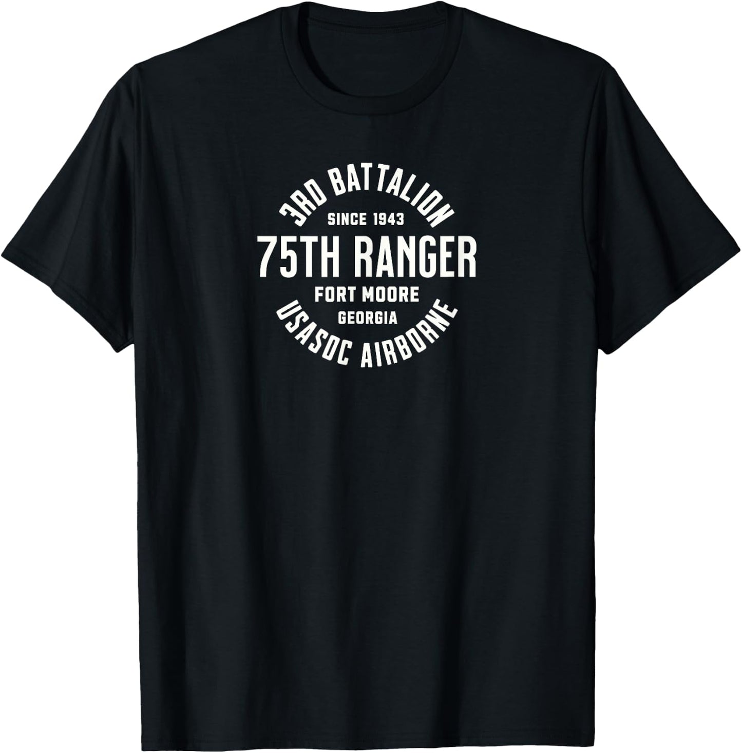 3rd Battalion 75th Ranger USASOC Airborne Military Veteran T-Shirt - T-Shirt | Black