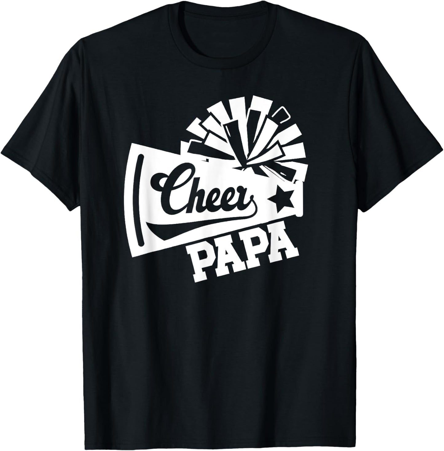 Cheer Papa Of A Cheerleader Papa Cheerleading Papa T-Shirt - T-Shirt | Black