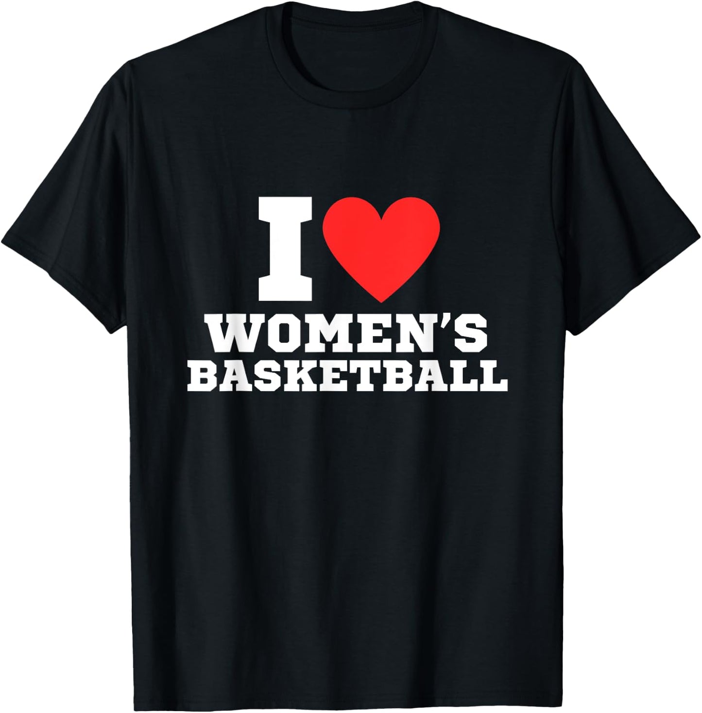I love women's basketball | y2k | women sports | red heart T-Shirt - T-Shirt | Black