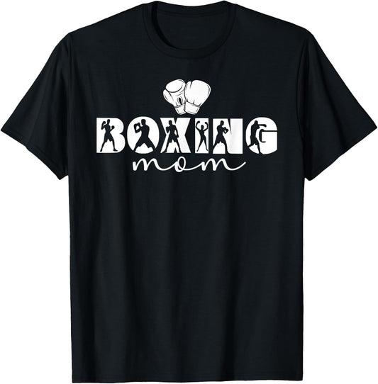 Boxing Mom Boxing Mother Proud Boxing Mama T-Shirt - T-Shirt | Black