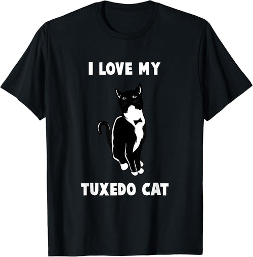 I Love My Tuxedo Cat T Shirt | Cat Lover T Shirt