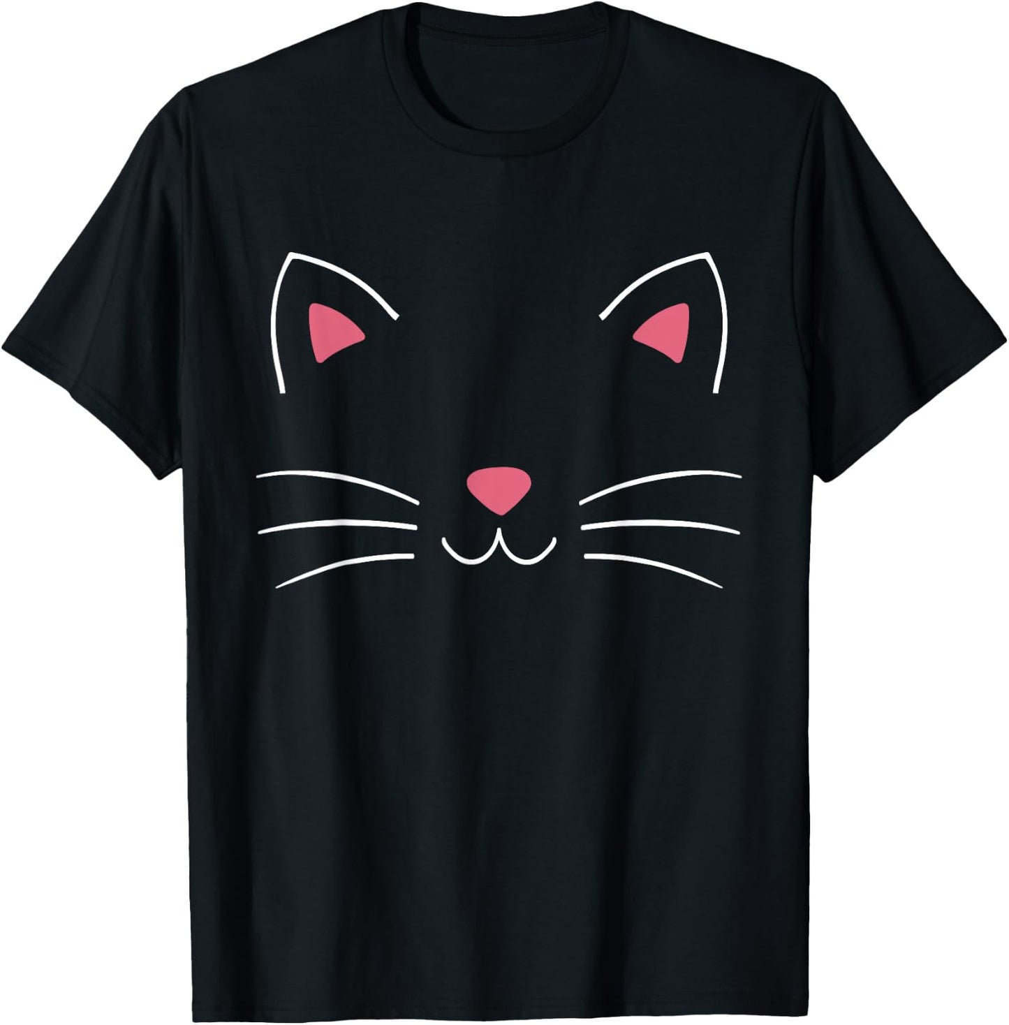 Funny Lazy Easy cat face Costume for DIY Halloween Party T-Shirt - T-Shirt | Black