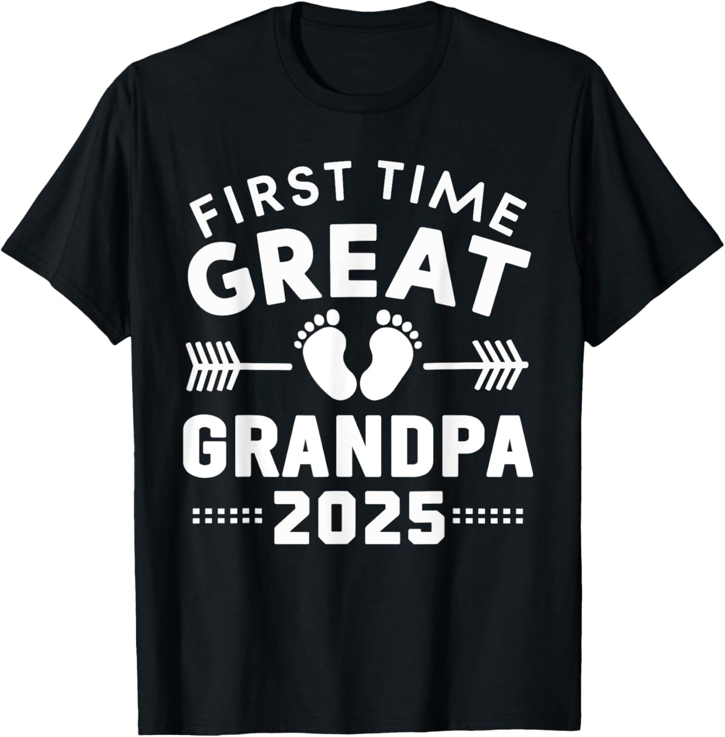 Love Family Matching First Time Great Grandpa 2025 T-Shirt - T-Shirt | Black