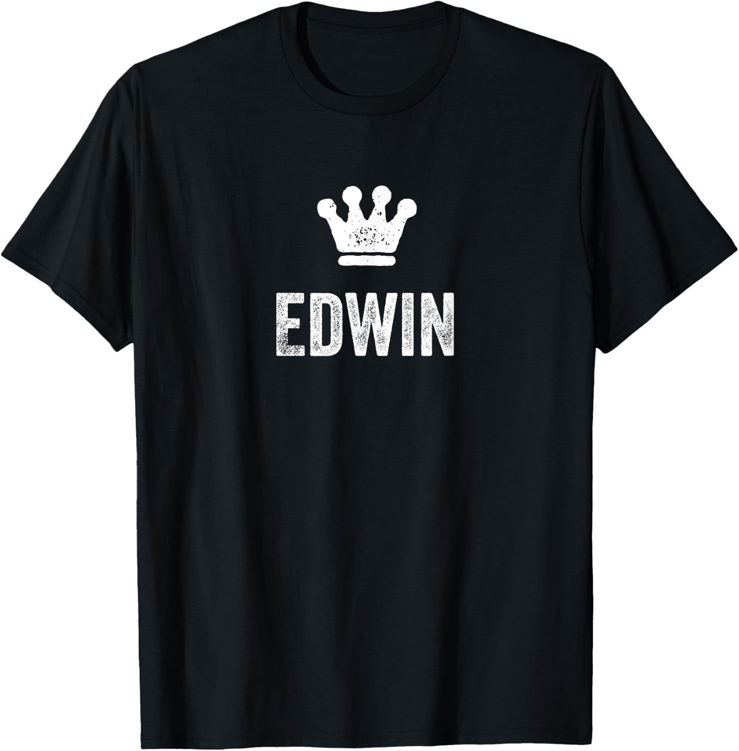 Edwin the King / Crown & Name Design Called Edwin T-Shirt - T-Shirt | Black