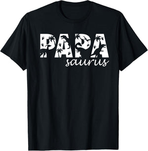 Papasaurus T Rex Dinosaur Papa Saurus Family Father's Day T-Shirt - T-Shirt | Black