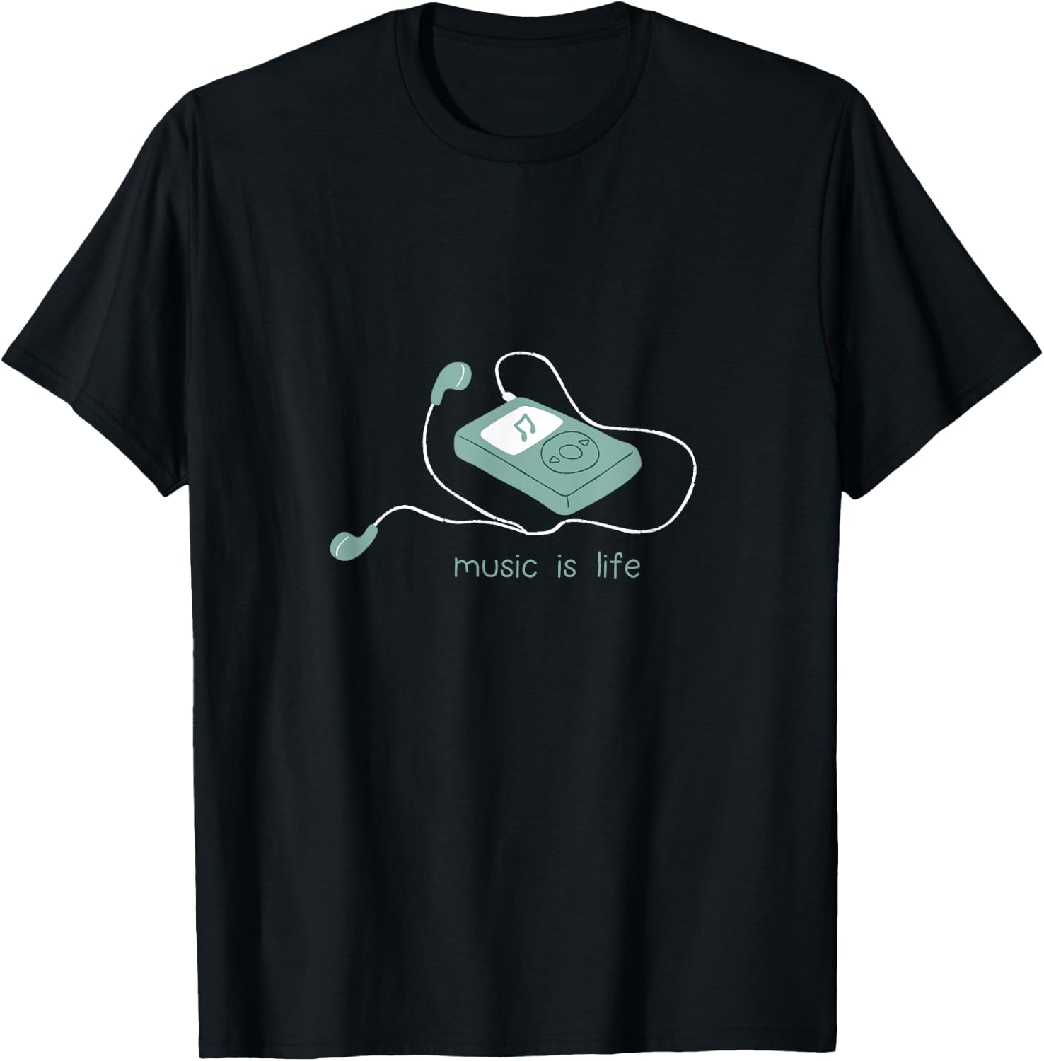 Music Vintage Retro Melody Mp3 Player Life T-Shirt - T-Shirt | Black