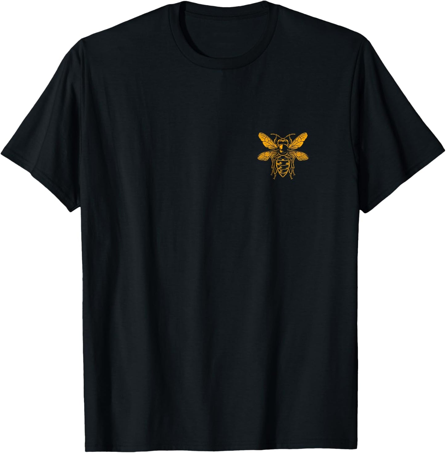 Minimal Pocket Bee Beekeeper Dad Hive Owner Beekeeping T-Shirt - T-Shirt | Black