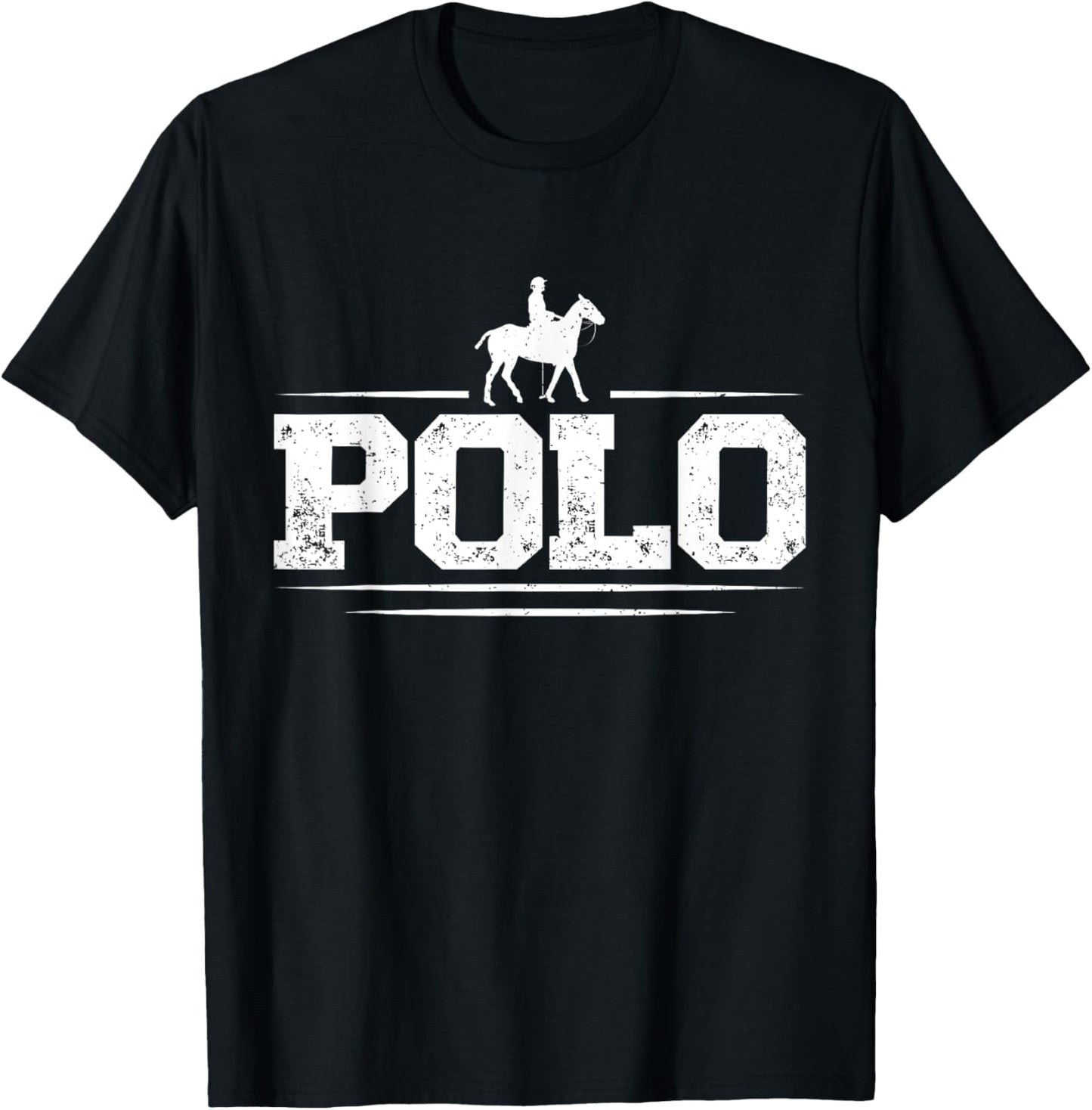 Polo Players Horseback Riding Horse Equestrian Sports T-Shirt - T-Shirt | Black