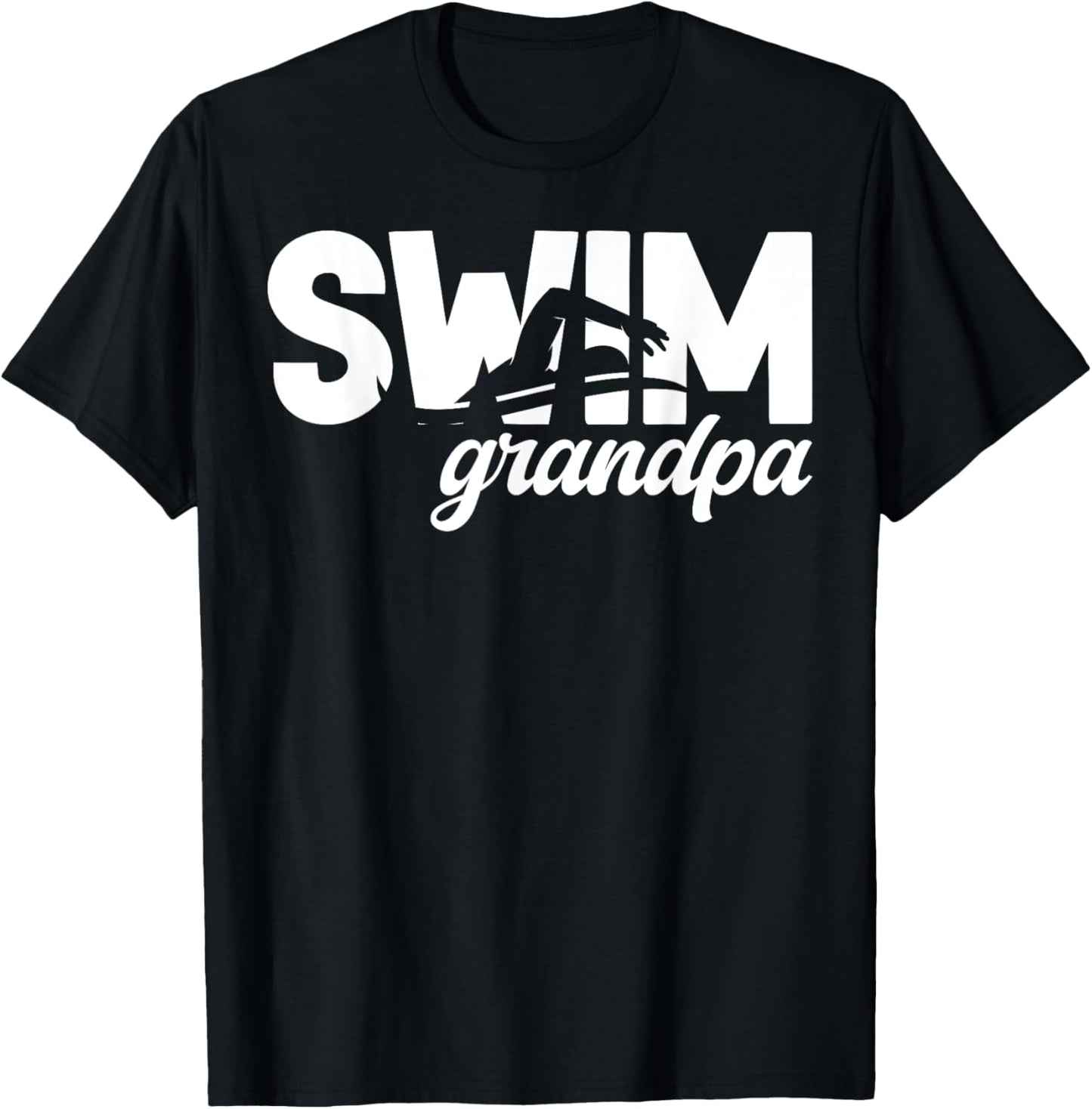 Swim Grandpa Of A Swimmer Grandfather Swimming Grandpa T-Shirt - T-Shirt | Black