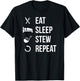 Eat Sleep Stew Repeat Funny Chili Lover T-Shirt - T-Shirt | Black