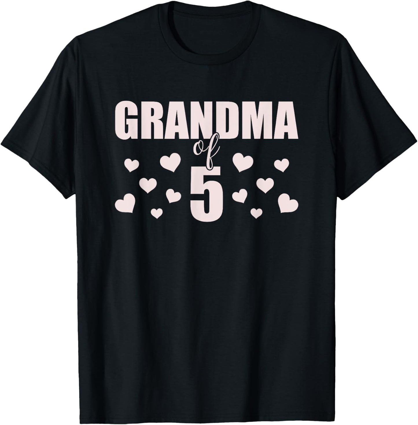 Grandma 5 Grandkids 5th Time Cubed Grandma Of Five T-Shirt - T-Shirt | Black