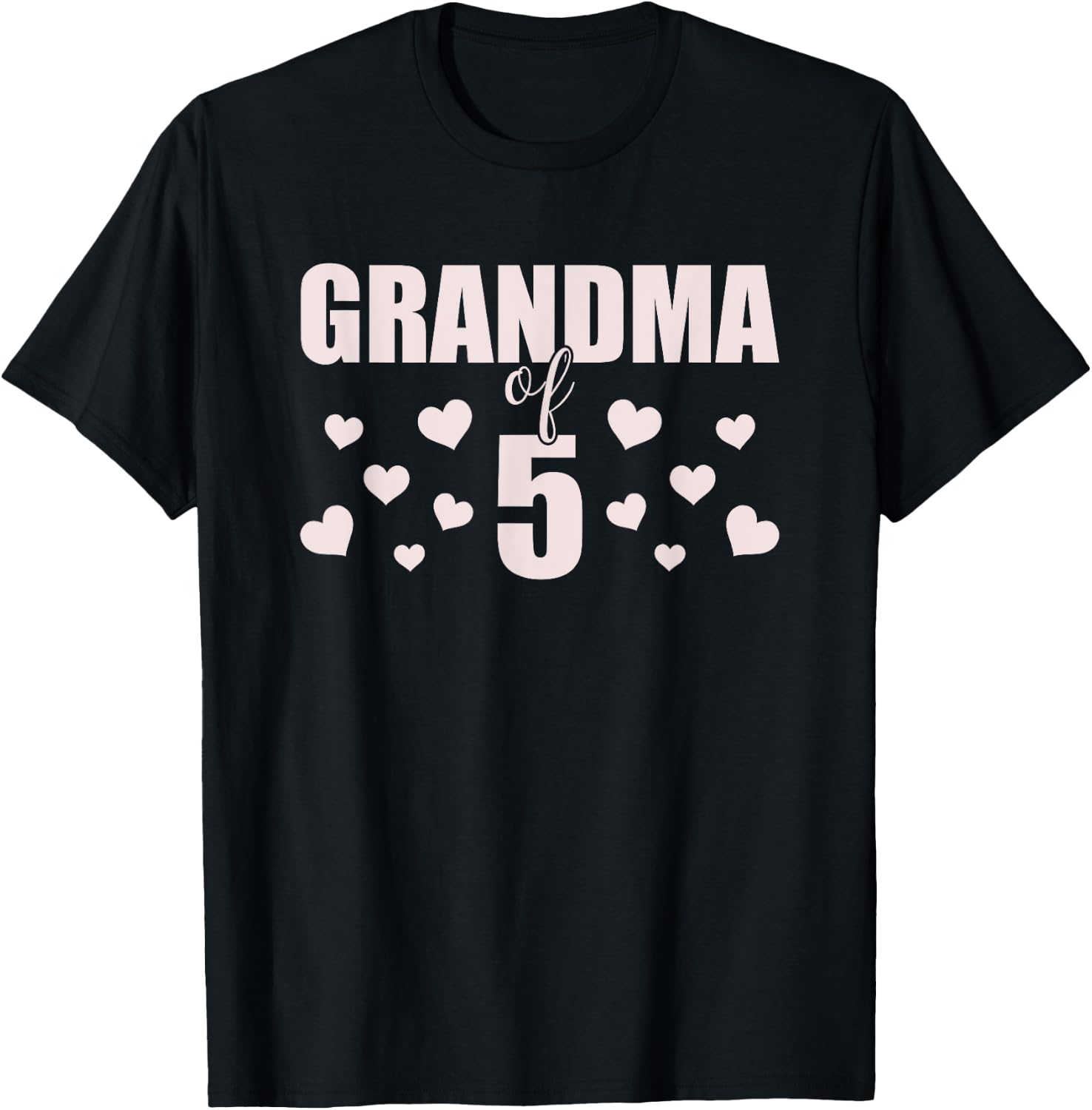 Grandma 5 Grandkids 5th Time Cubed Grandma Of Five T-Shirt - T-Shirt | Black