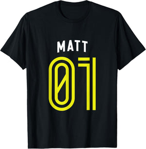 MATT 01 - Number One Team Sports Fan Varsity Style T-Shirt - T-Shirt | Black