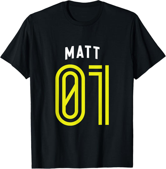 MATT 01 - Number One Team Sports Fan Varsity Style T-Shirt - T-Shirt | Black