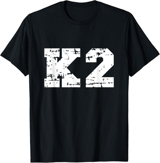K2 Souvenir / K2 Mountain Climber / Modern Font Design T-Shirt - T-Shirt | Black