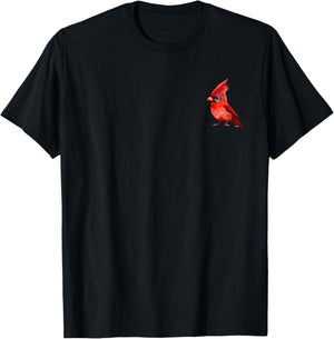 Lovely Northern Cardinal Bird Red Cardinal In Pocket T-Shirt - T-Shirt | Black