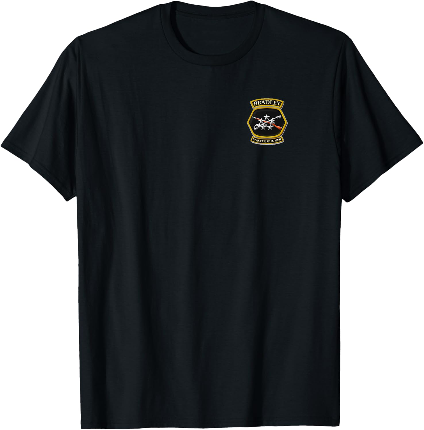 Bradley Master Gunner logo on front Keep Calm design on back T-Shirt - T-Shirt | Black