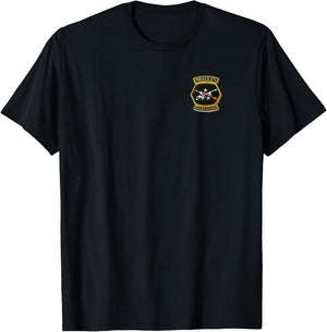 Bradley Master Gunner logo on front Keep Calm design on back T-Shirt - T-Shirt | Black