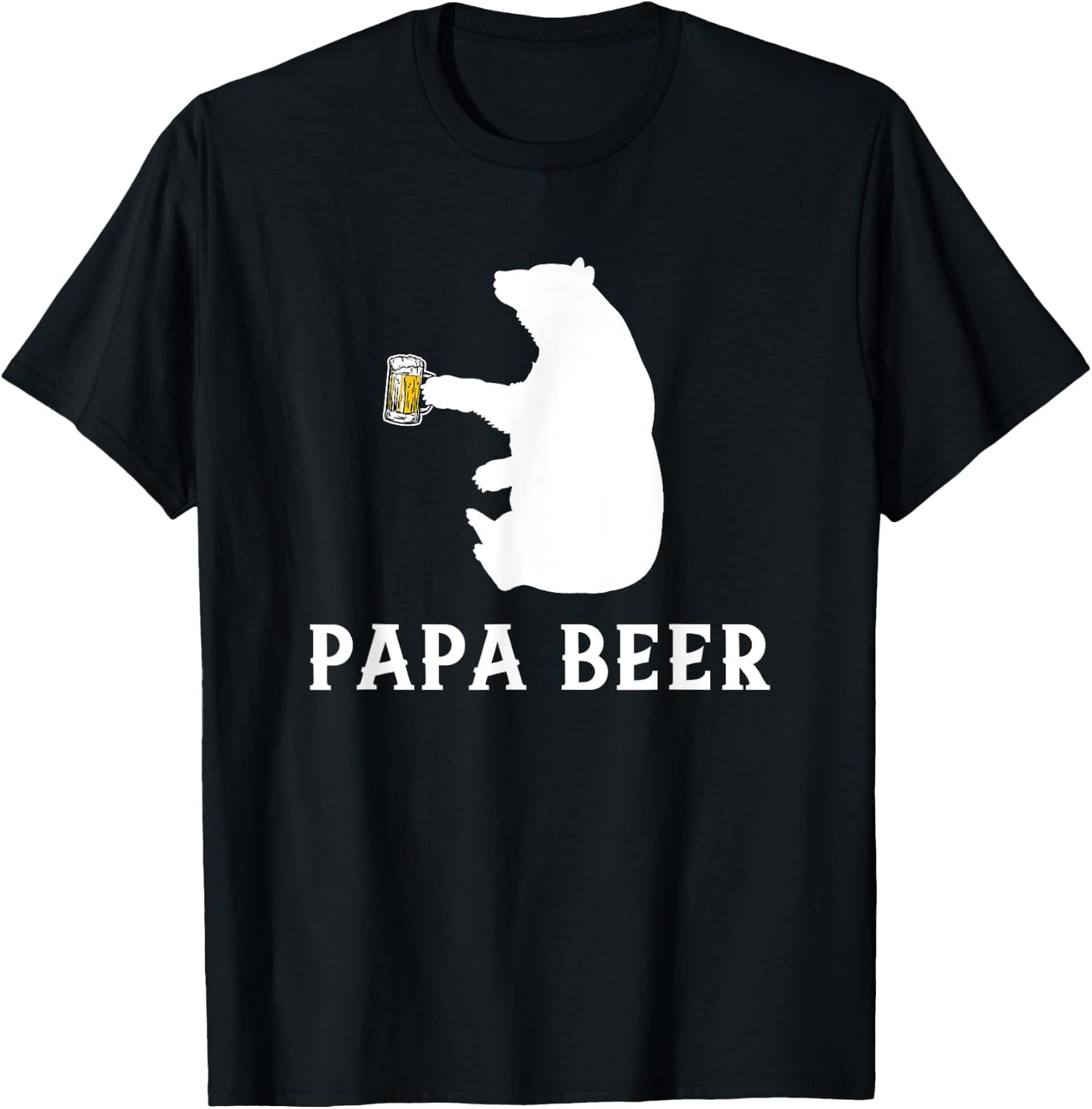 Papa Beer Shirt, Papa Bear Father's Day Gift T-Shirt - T-Shirt | Black