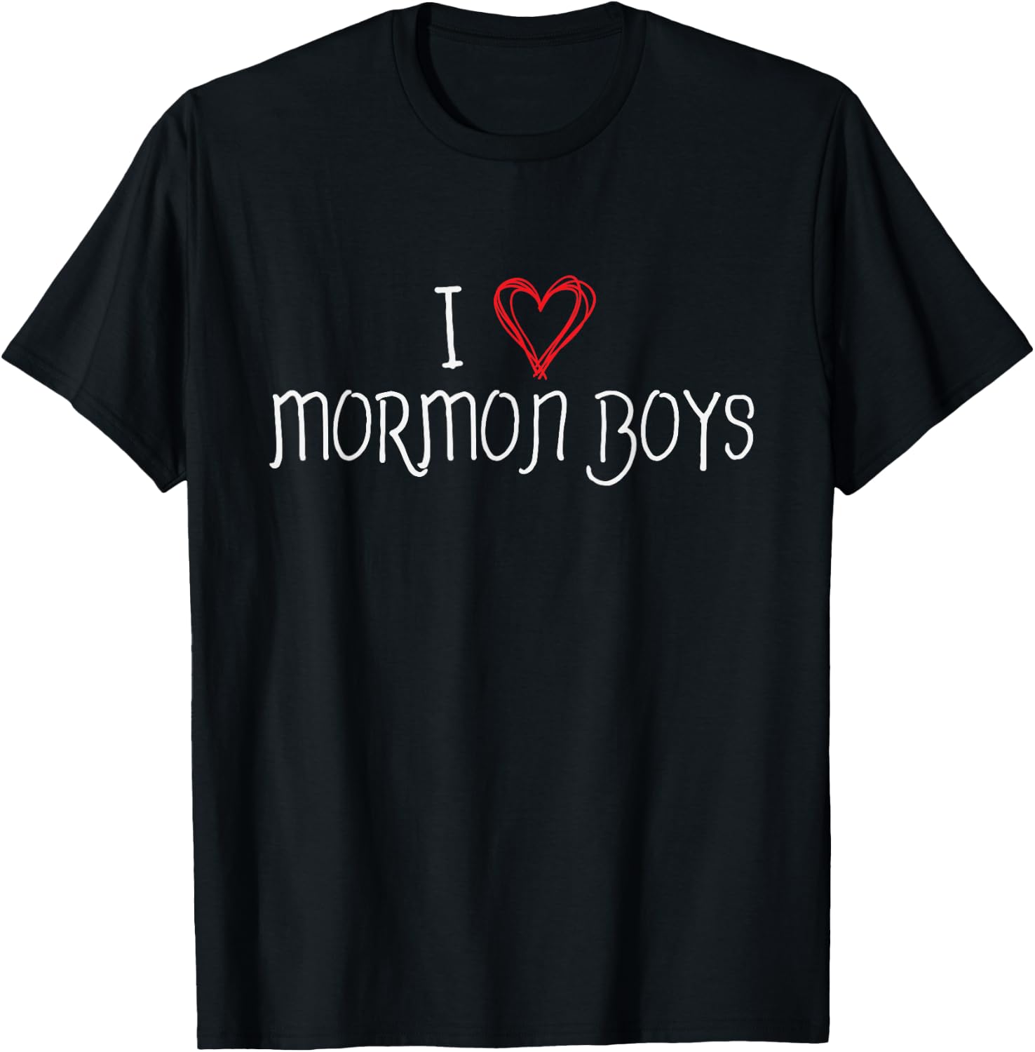 I Heart Love Mormon Boys Cute Funny LDS T-Shirt - T-Shirt | Black