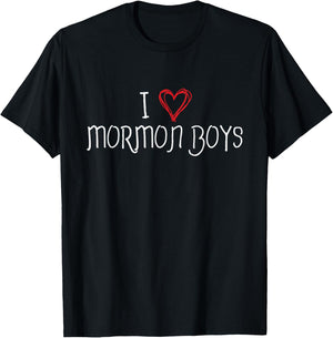 I Heart Love Mormon Boys Cute Funny LDS T-Shirt - T-Shirt | Black