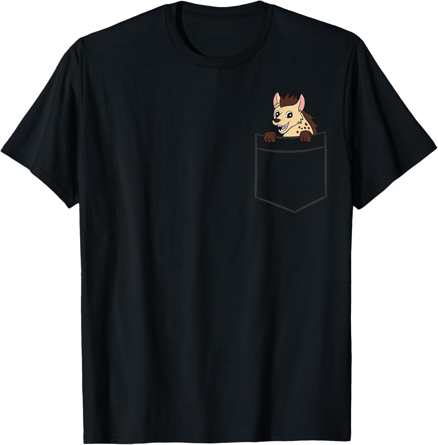 Hyena In The Pocket Cute Spotted Hyena T-Shirt - T-Shirt | Black