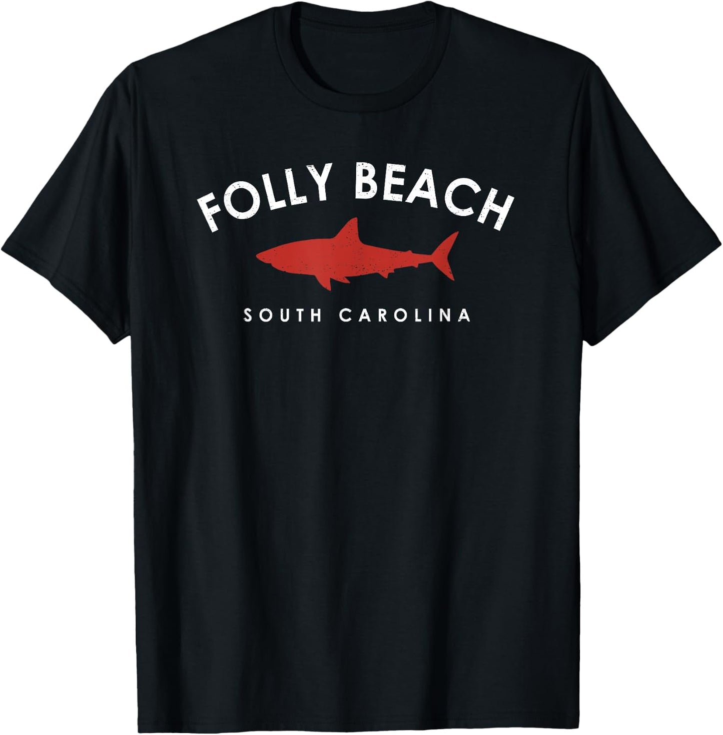 Folly Beach South Carolina Shark Vacation Souvenir Women Kids T-Shirt - T-Shirt | Black