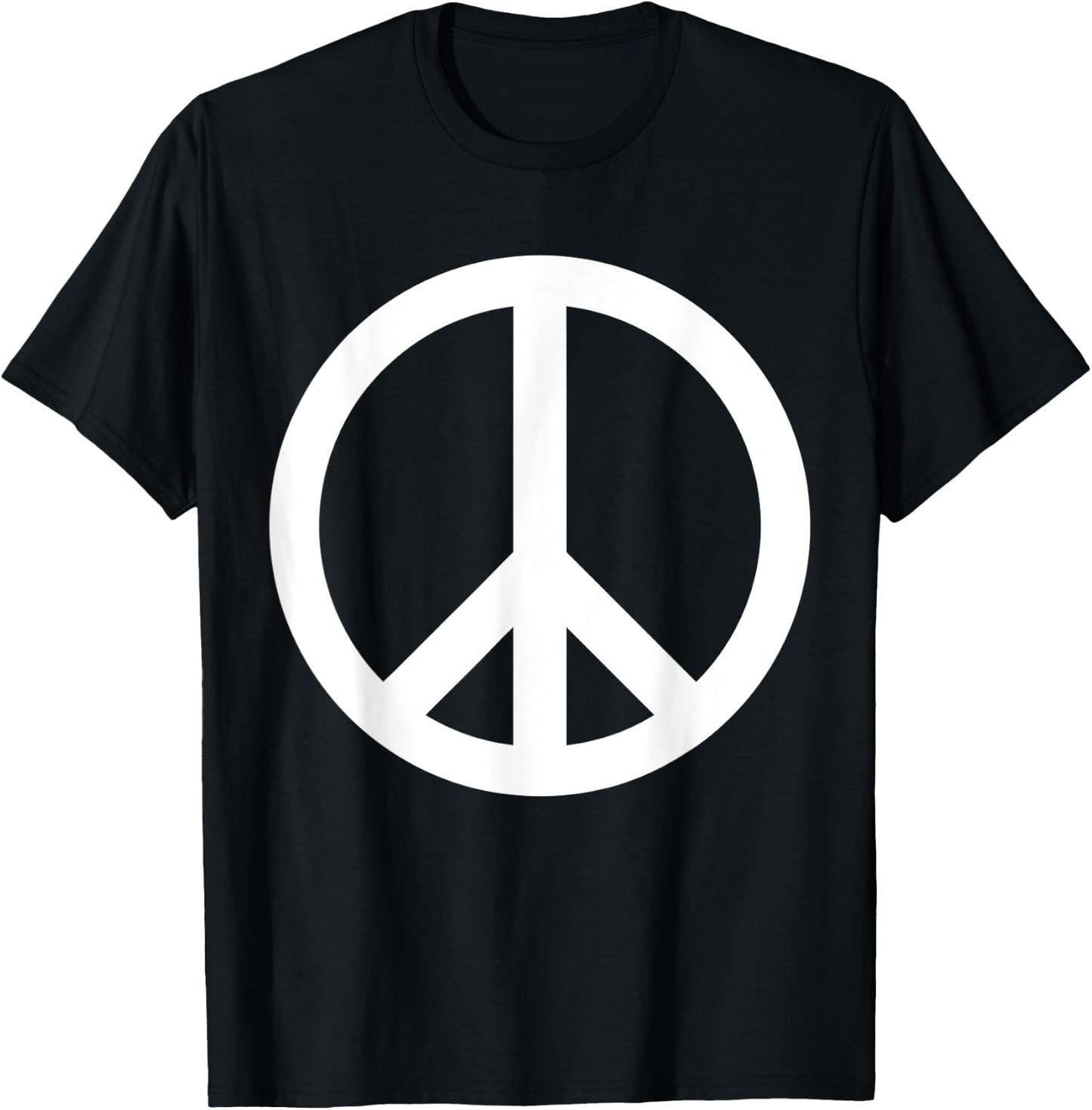 White Peace Sign T-Shirt - T-Shirt | Black