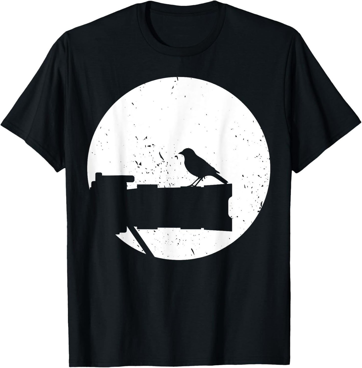 Nature Photography - Long Lens - Bird On Camera Photographer T-Shirt - T-Shirt | Black