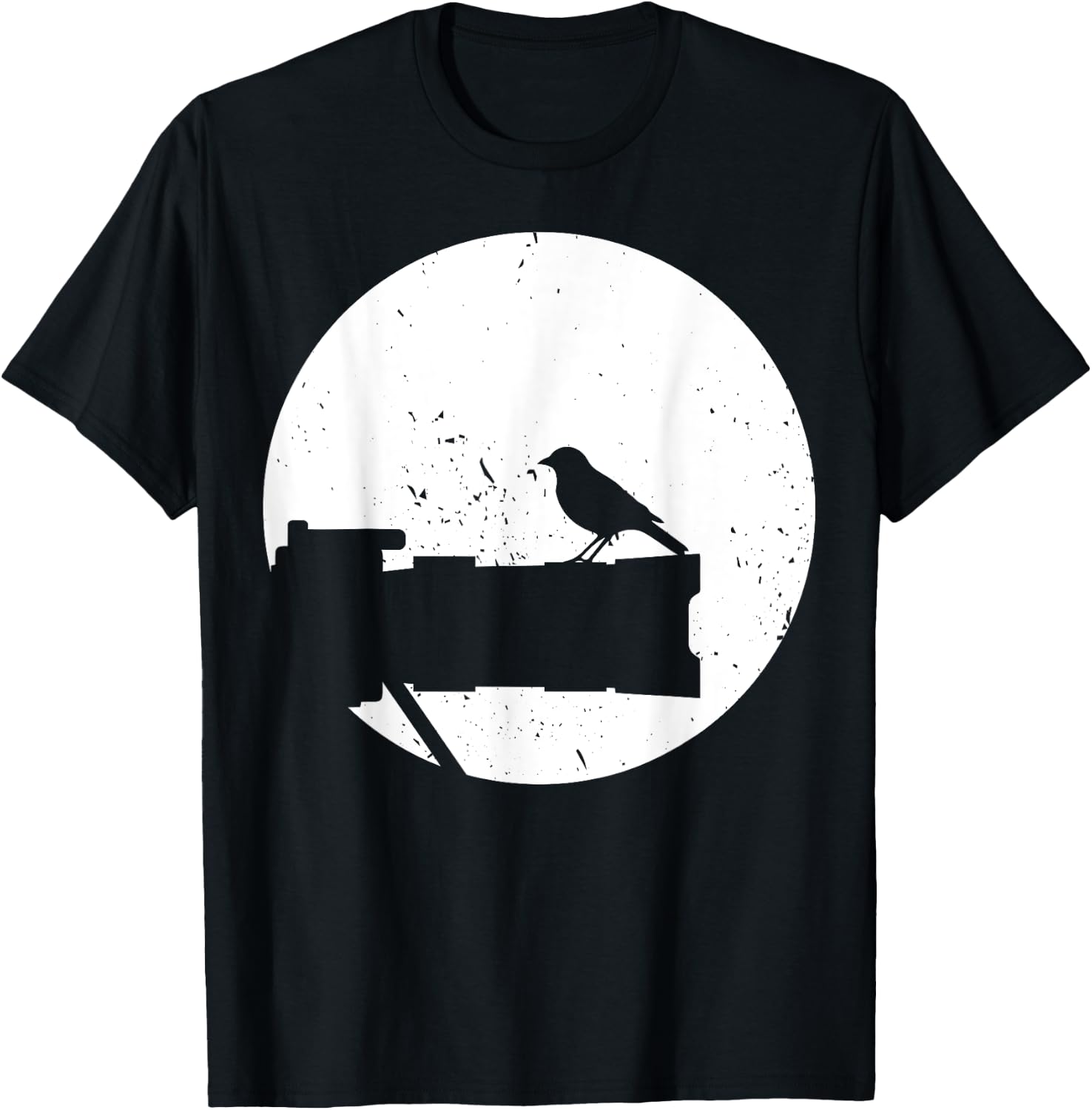Nature Photography - Long Lens - Bird On Camera Photographer T-Shirt - T-Shirt | Black