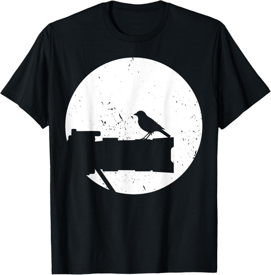Nature Photography - Long Lens - Bird On Camera Photographer T-Shirt - T-Shirt | Black