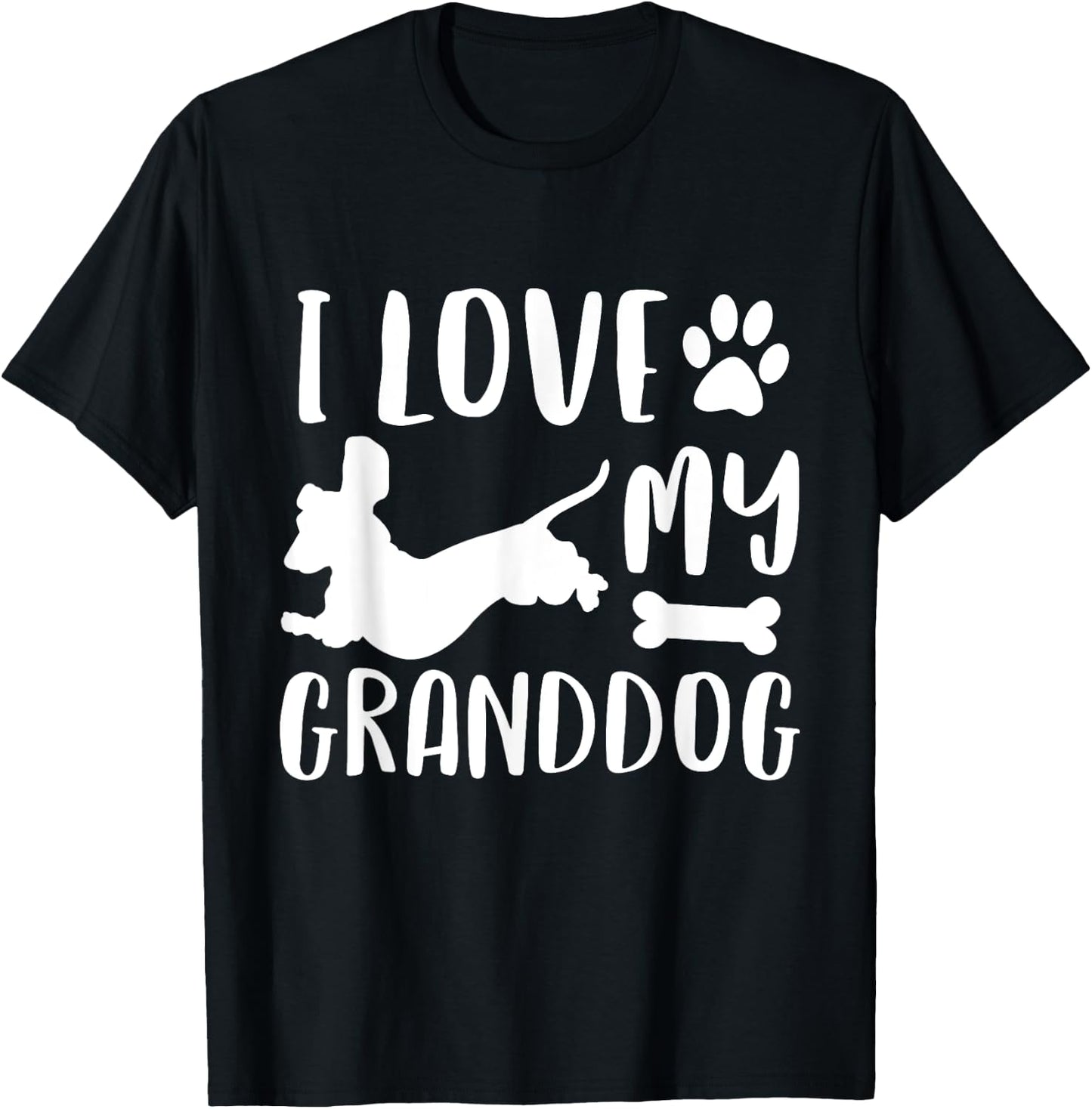Dachshund Dog Grandma Grandpa Shirt Granddog T Shirt Gift Women Girls Kids T-Shirt - T-Shirt | Black