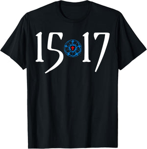 500 Years Of Reformation - Martin Luther Rose 1517- Lutheran T-Shirt - T-Shirt | Black