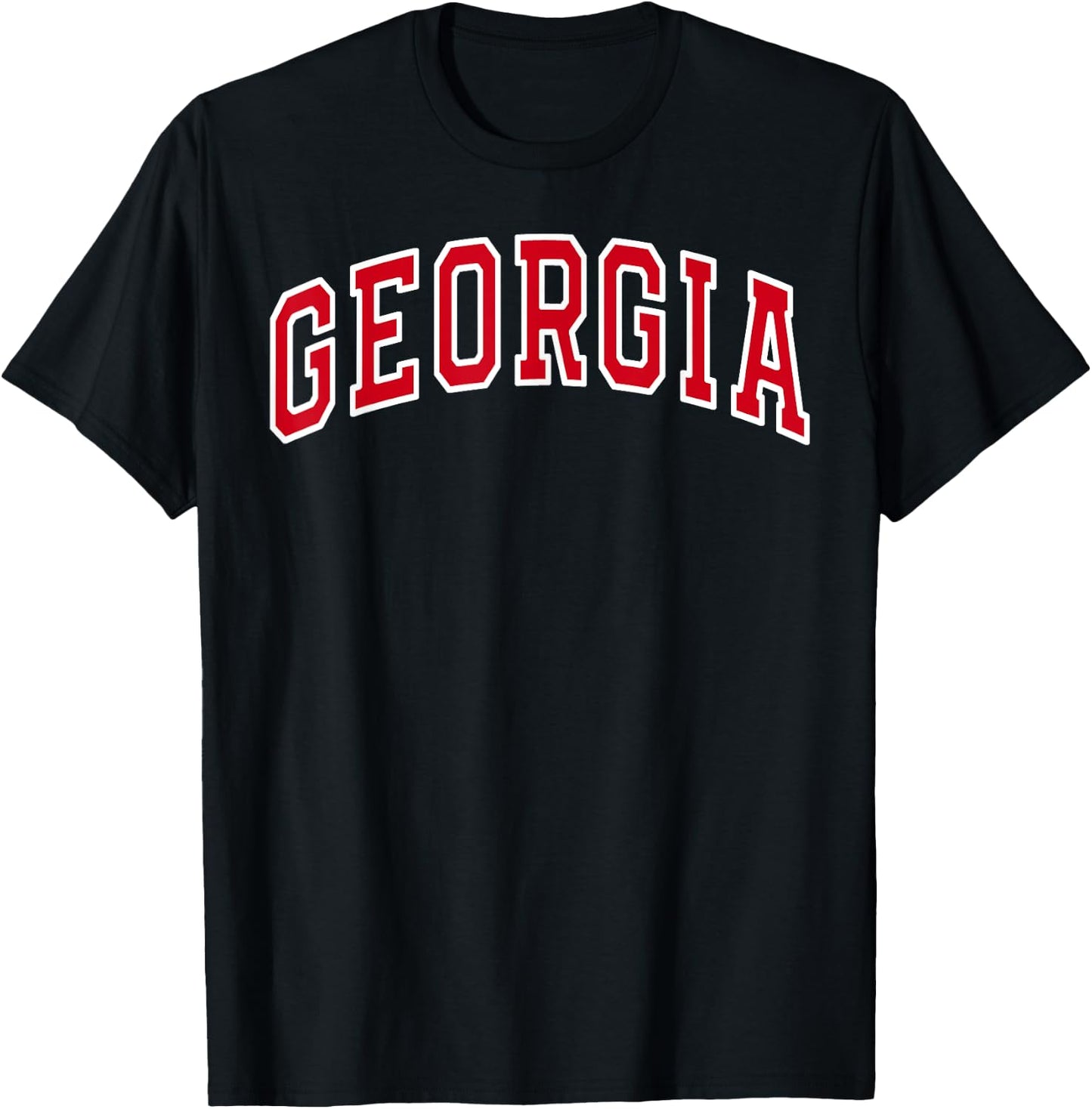 Georgia GA Vintage Sports Design Red Text Design Men Gifts T-Shirt - T-Shirt | Black