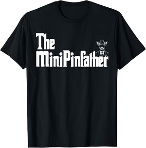 The MinPinFather Funny Miniature Pinscher Dog Dad Shirt Men T-Shirt - T-Shirt | Black