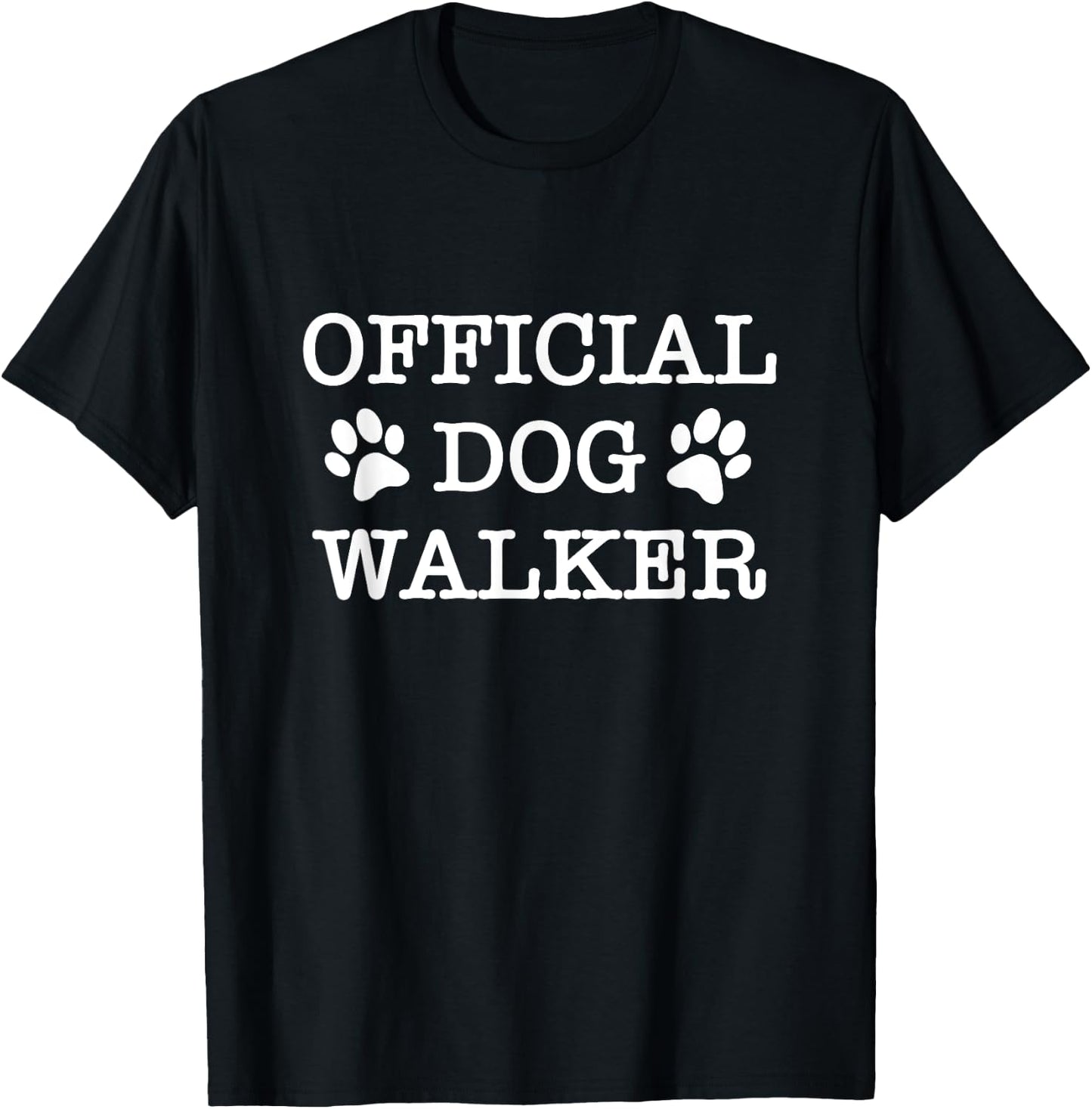Official Dog Walker Cute Dog Walking Rescue Dog Trainer Pet Women Girls Kids T-Shirt - T-Shirt | Black