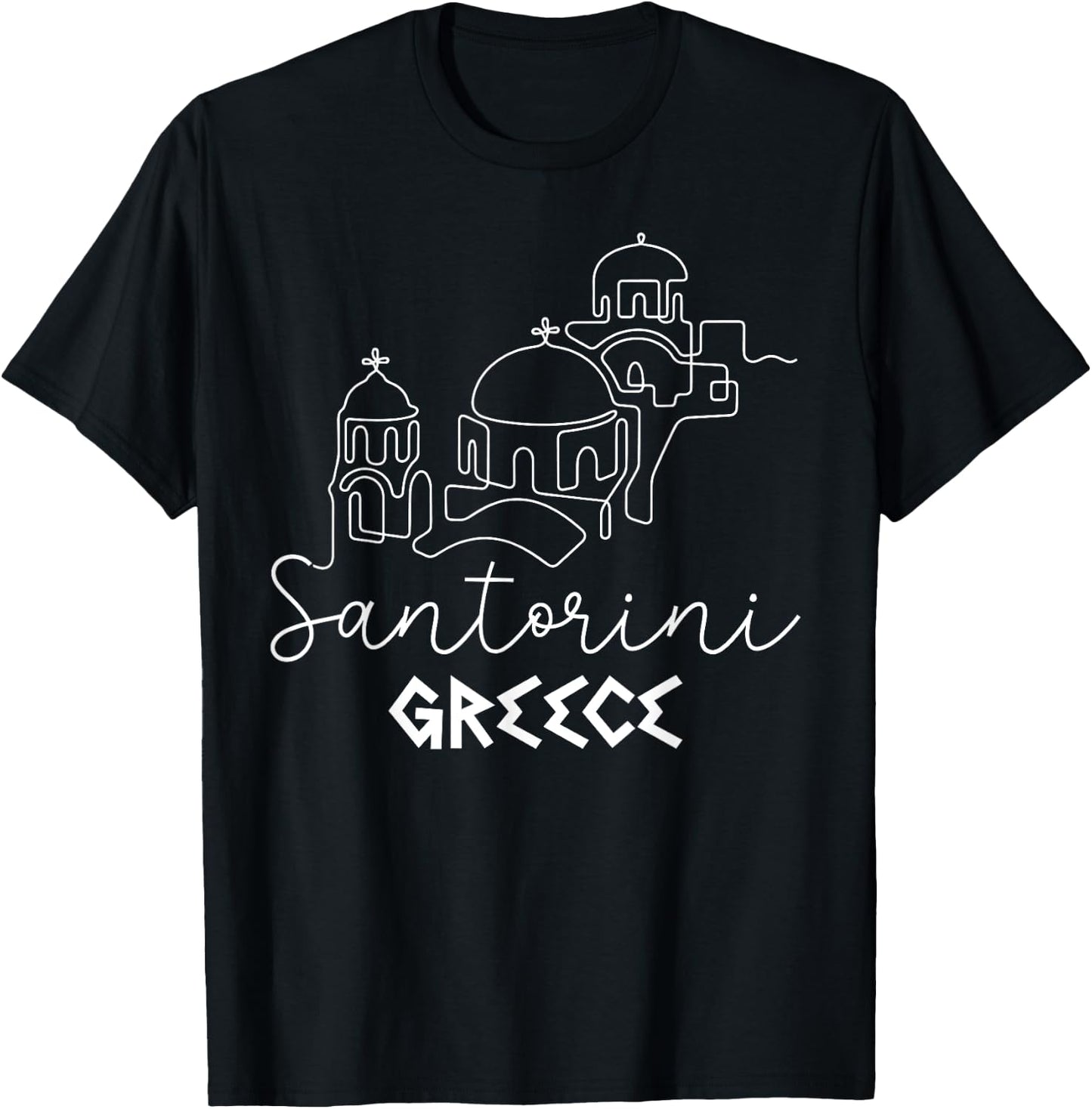 Santorini Greece Travel Destination Summer Family Vacation Women Girls Kids T-Shirt - T-Shirt | Black