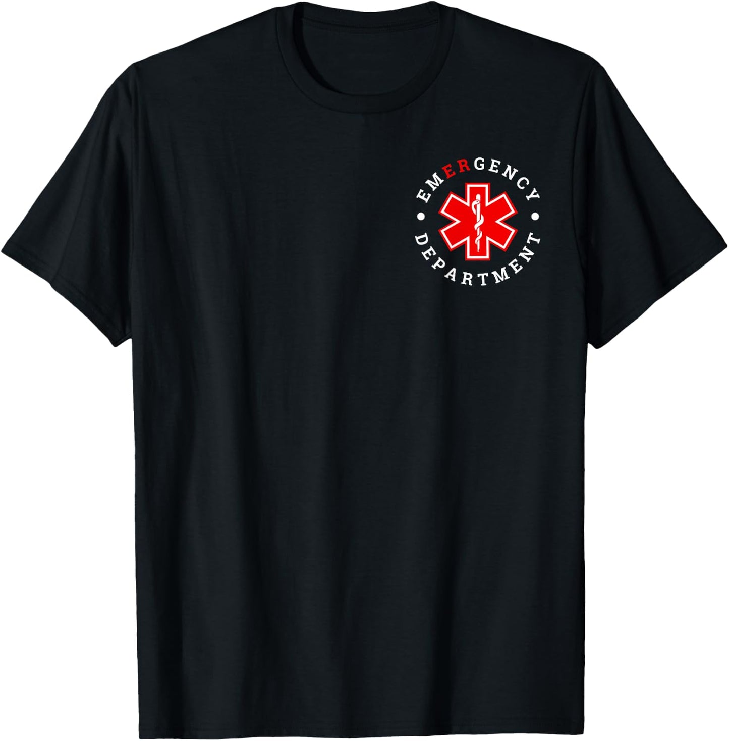 Emergency Department ER Trauma Front and Back Design T-Shirt - T-Shirt | Black