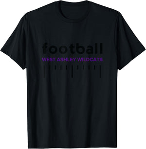 West Ashley Wildcats Football Lines HS T-Shirt - T-Shirt | Black