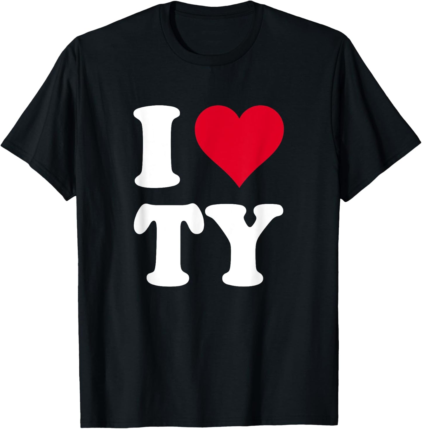 Red Heart I Love Ty T-Shirt - T-Shirt | Black