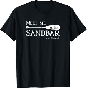 Hutchins Lake Michigan Meet me at the Sandbar T-Shirt - T-Shirt | Black