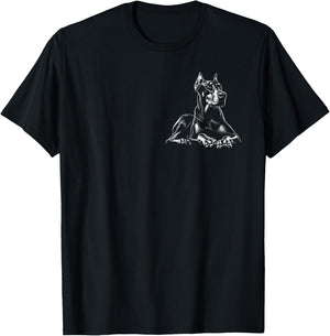 Proud Doberman in Lying Pose on Chest T-Shirt - T-Shirt | Black